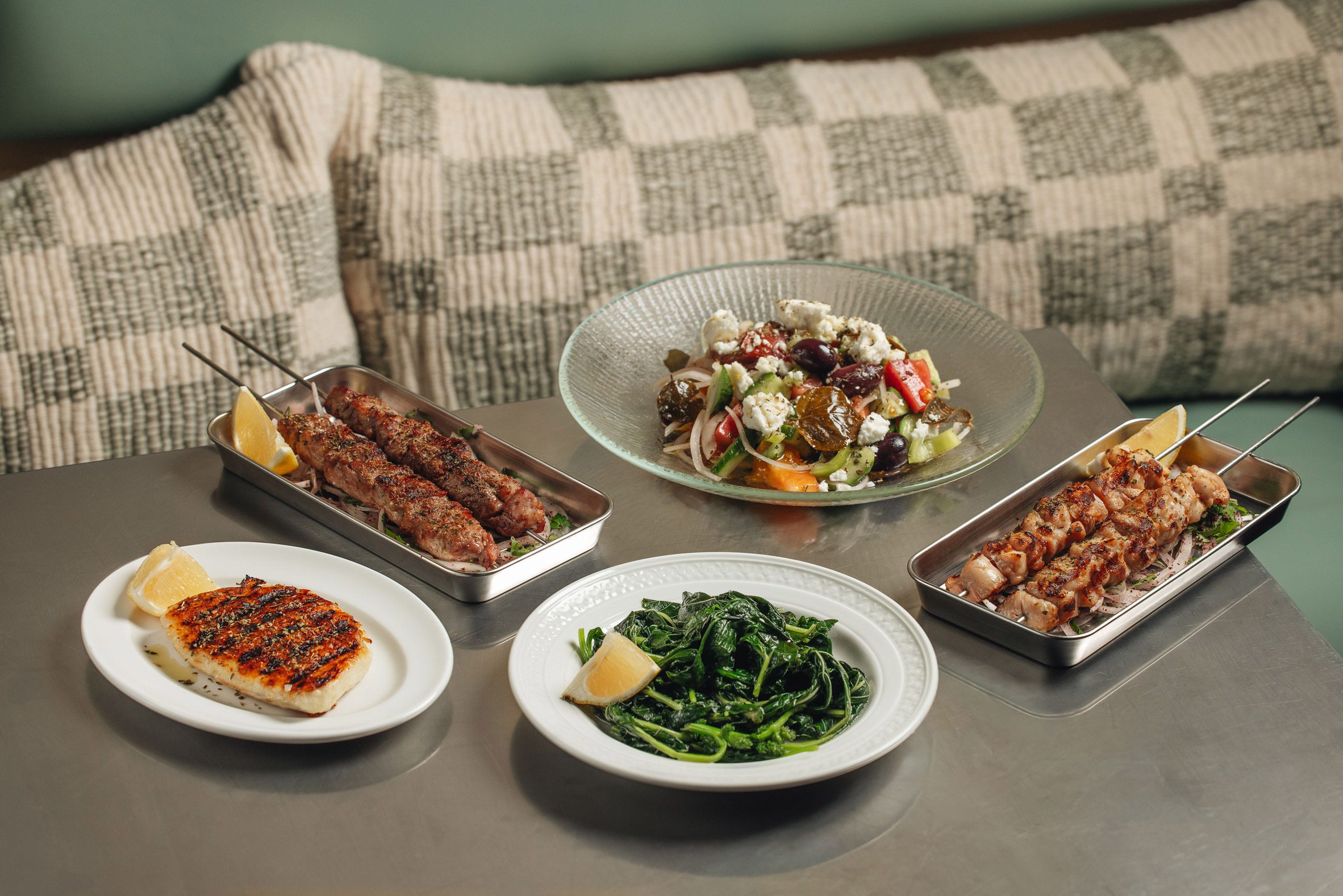 Food and steel table at Zylia