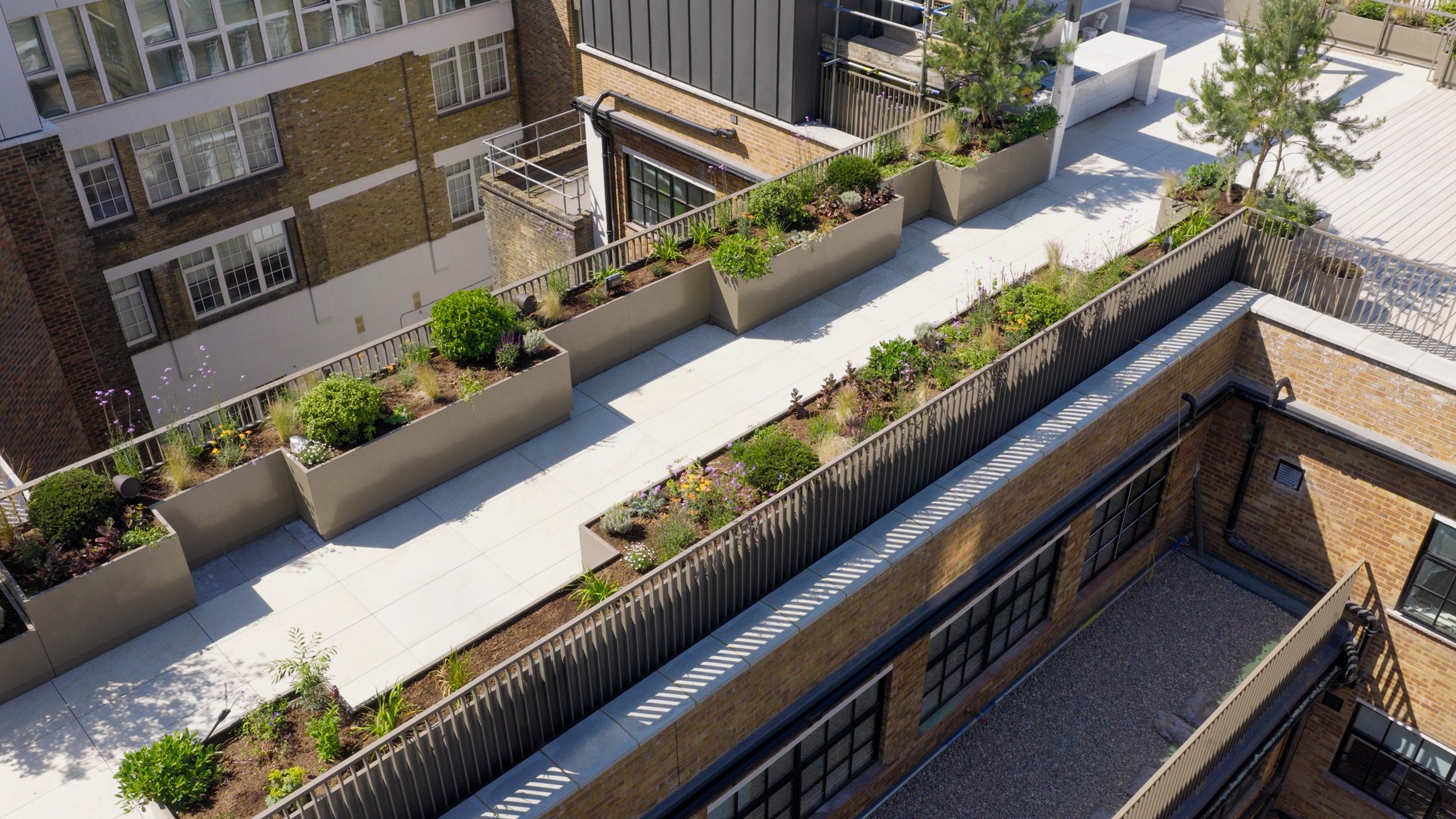 a rooftop terrace in London
