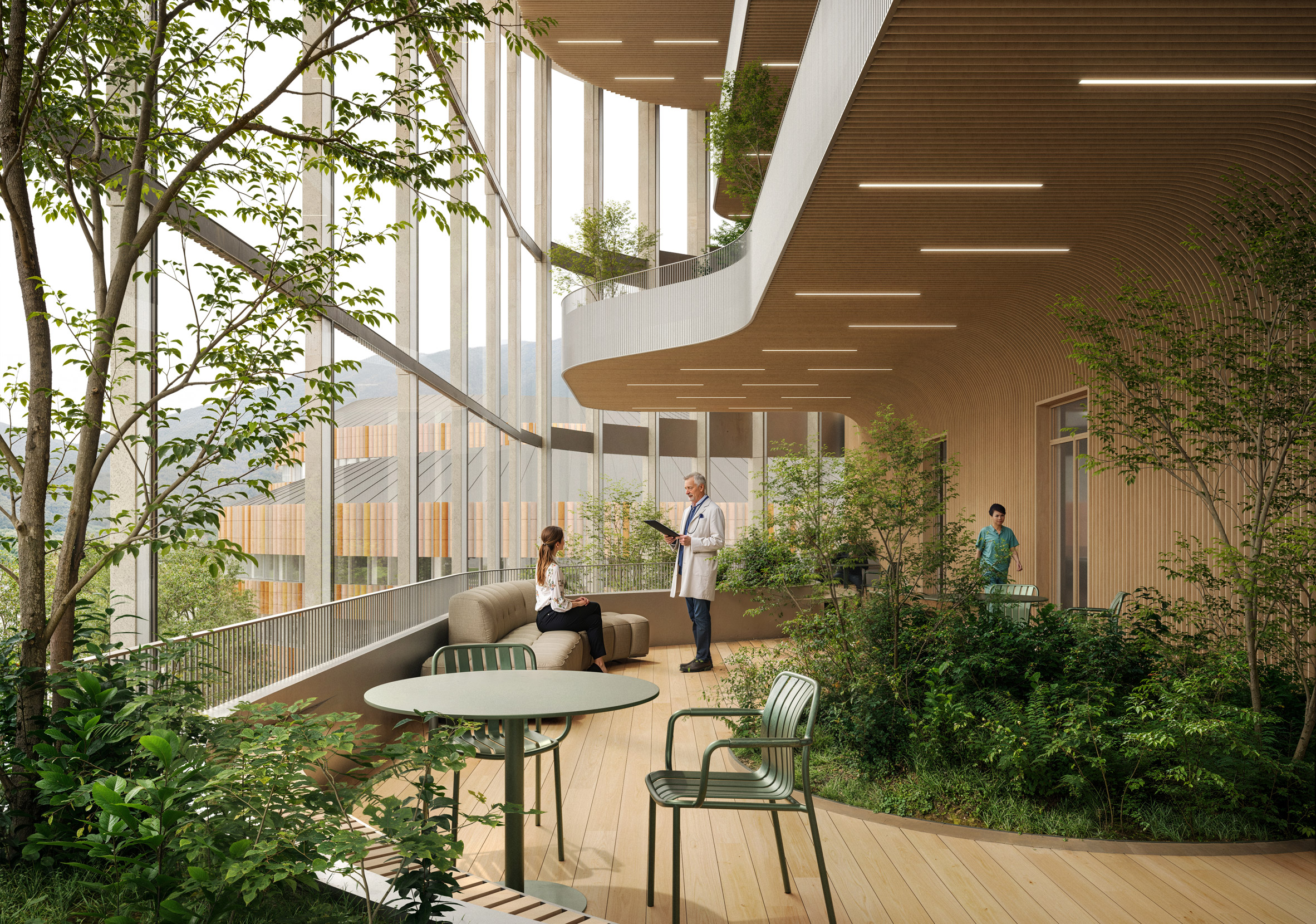 Winter garden in Italian hospital