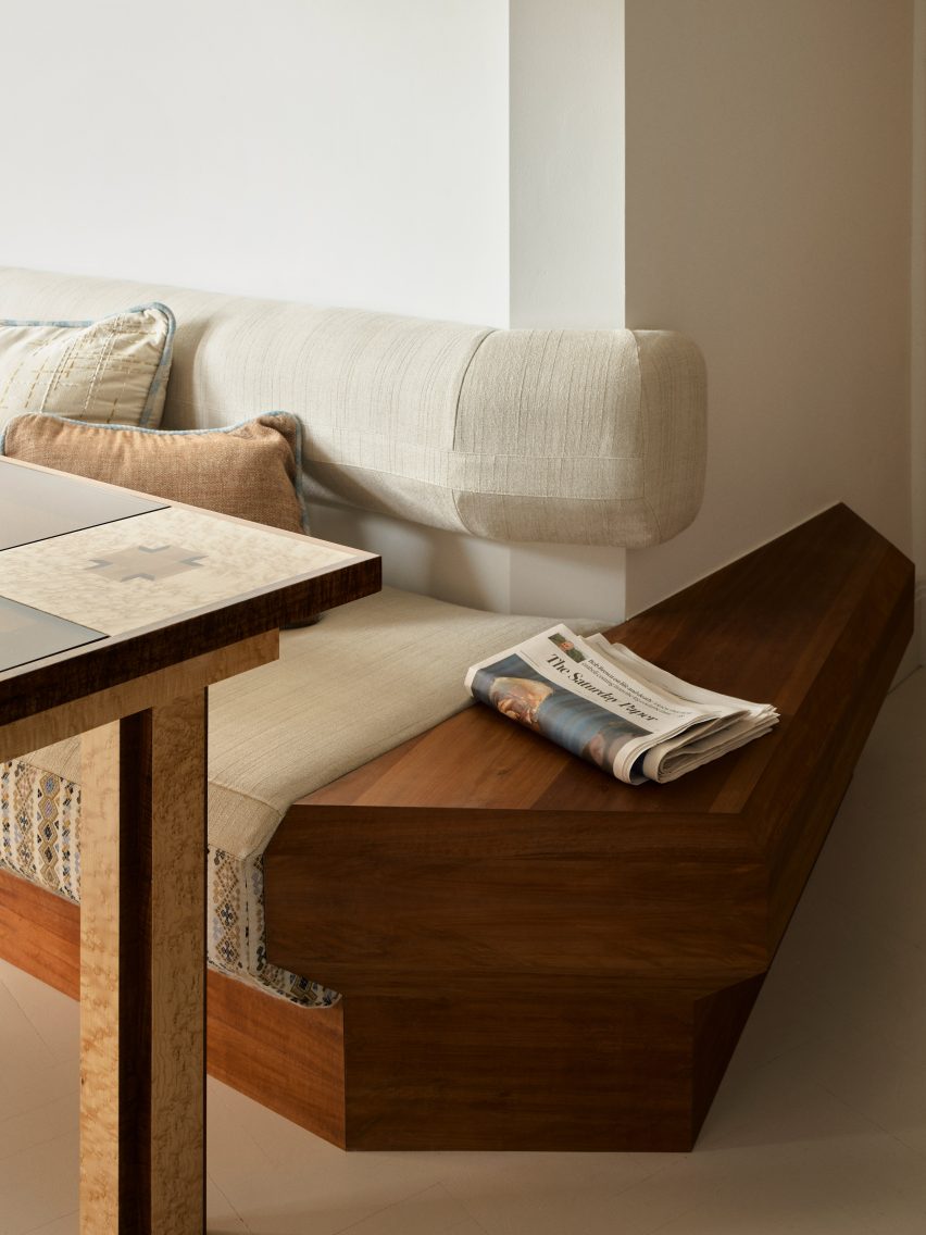 Timber banquette