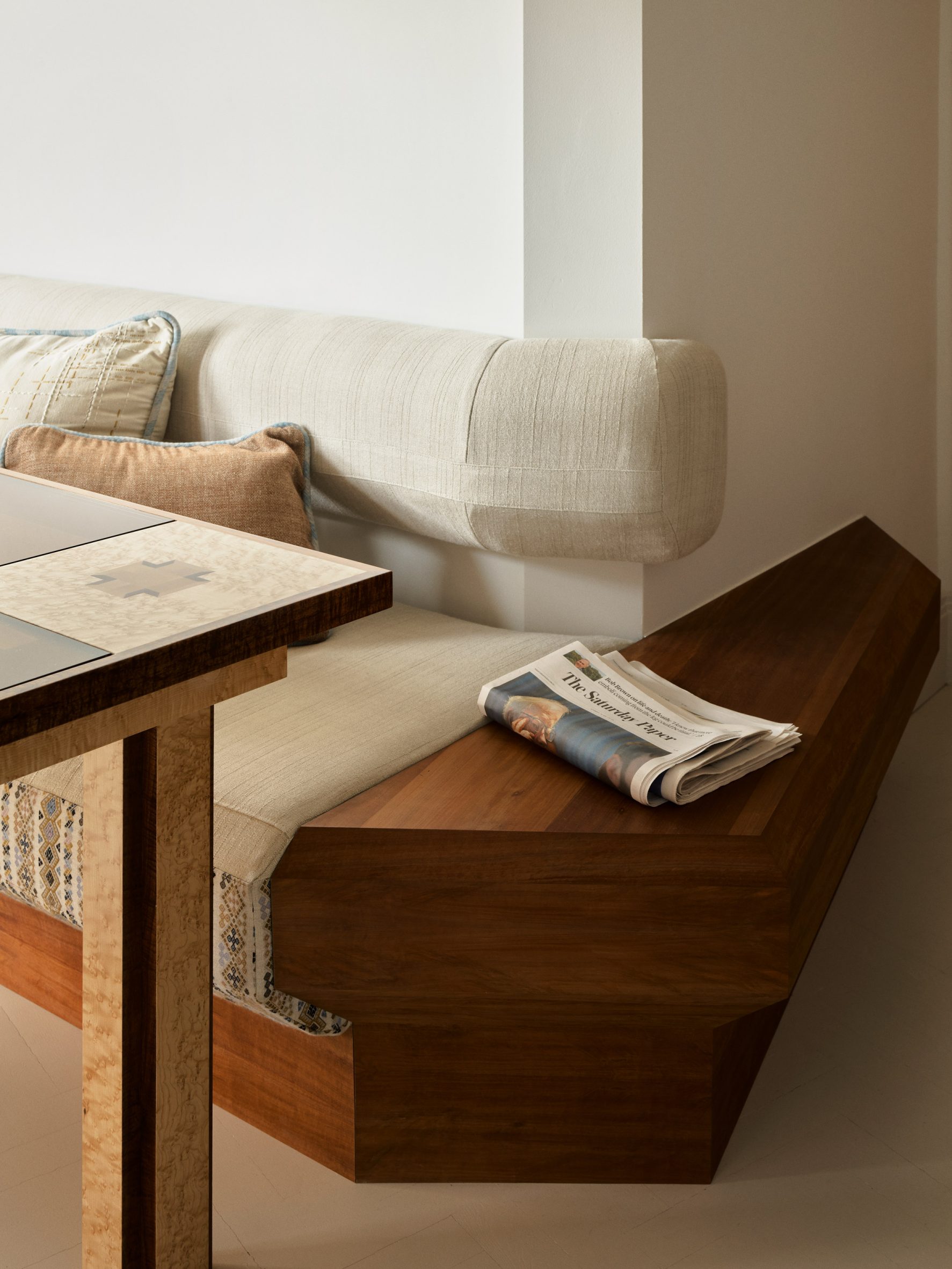 Timber banquette