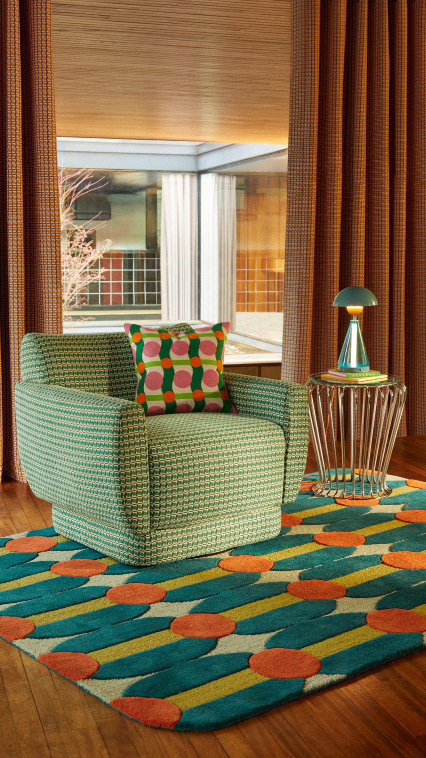 Cushions created for the collection have Ilori's signature style