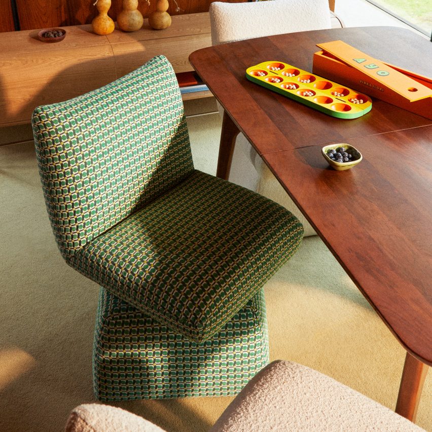 Swivel Dining Chair, Sweet Flows Green Fabric