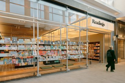 Recycled Book Lantern for Readings Bookstore by Edward Linacre Studio, Kerstin Thompson Architects and Ambience Lighting