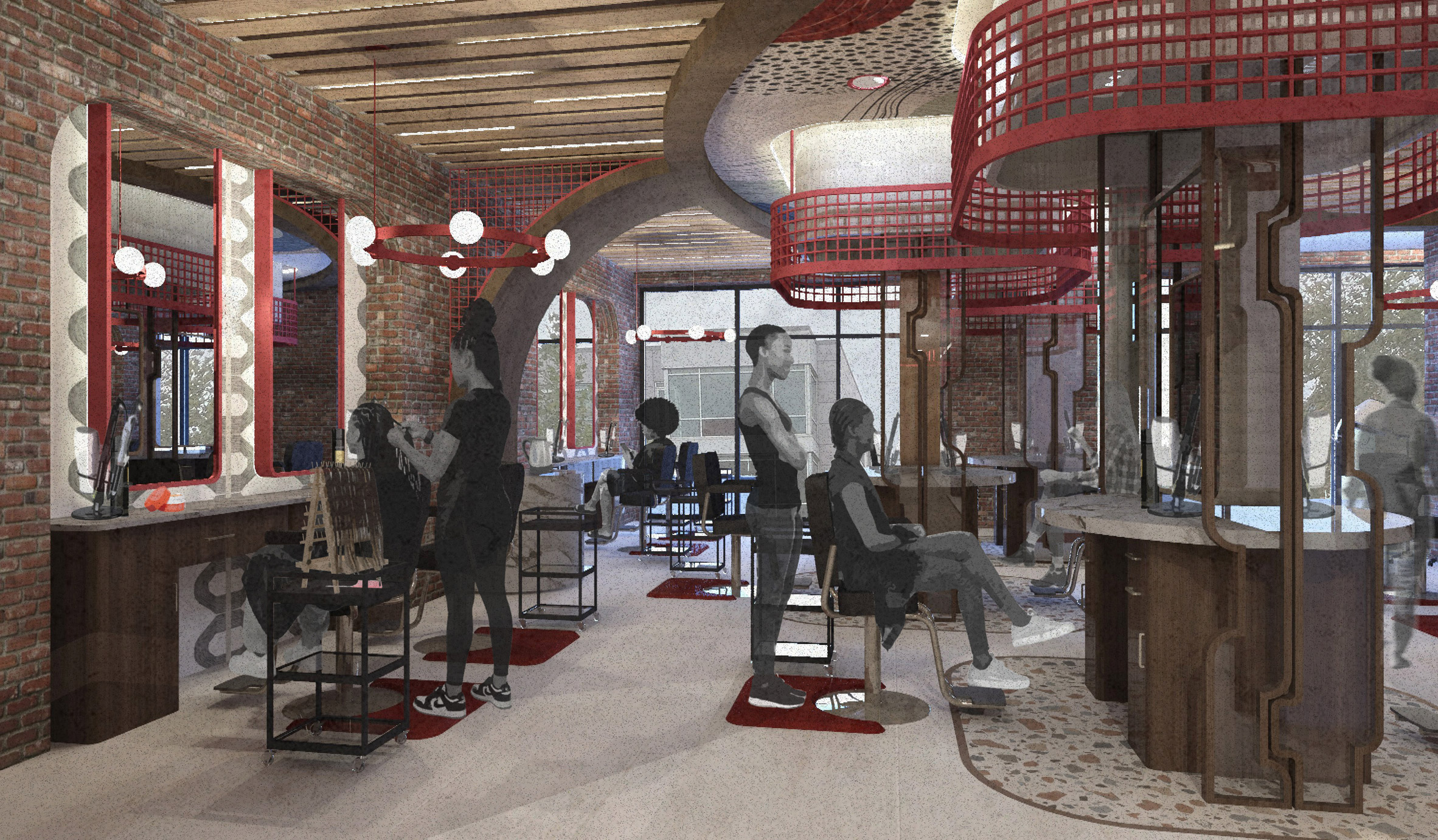 Render of hair salon
