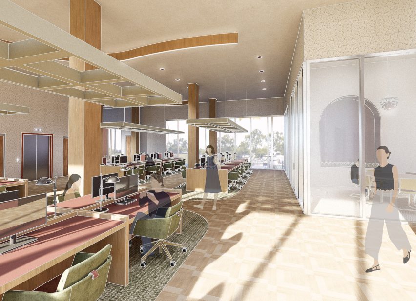 Render of Danish-inspired workplace