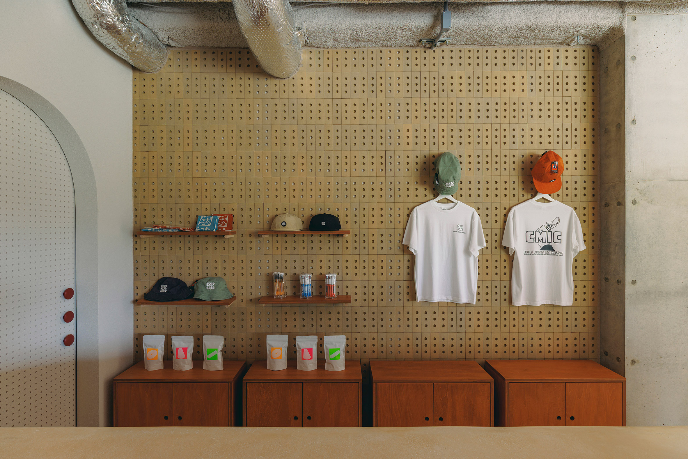 Interior shot of ice cream shop