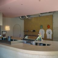 Rounded counter made from limestone