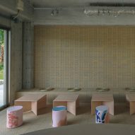 Kii uses local limestone and colourful "melting" stools for SR Ice Cream Miyakojima