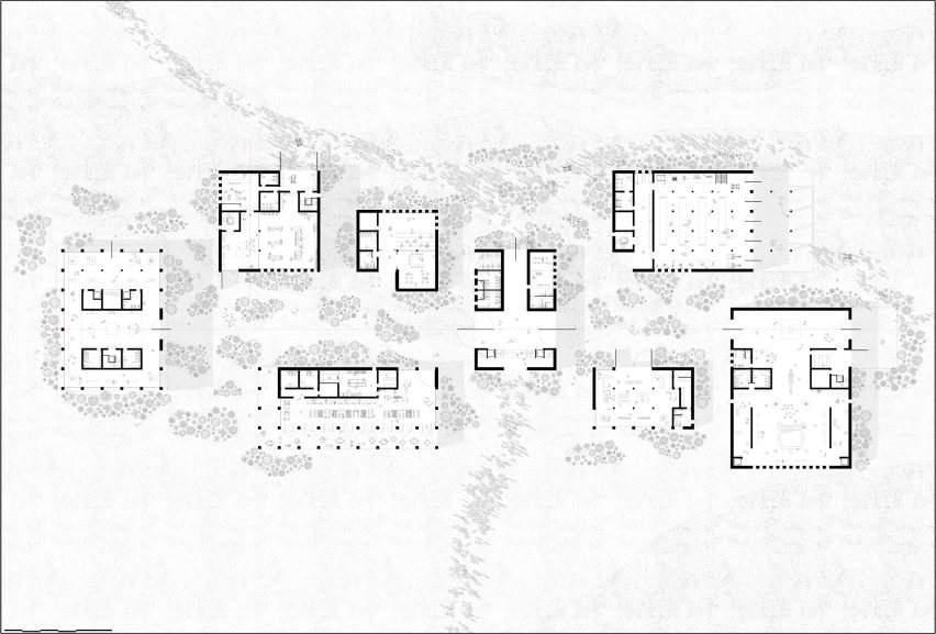 Black, white and grey architectural diagramme