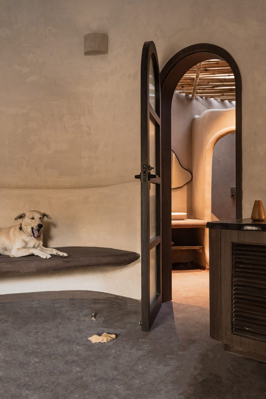 Interior view of The Earthen Retreat by AKSH Architects