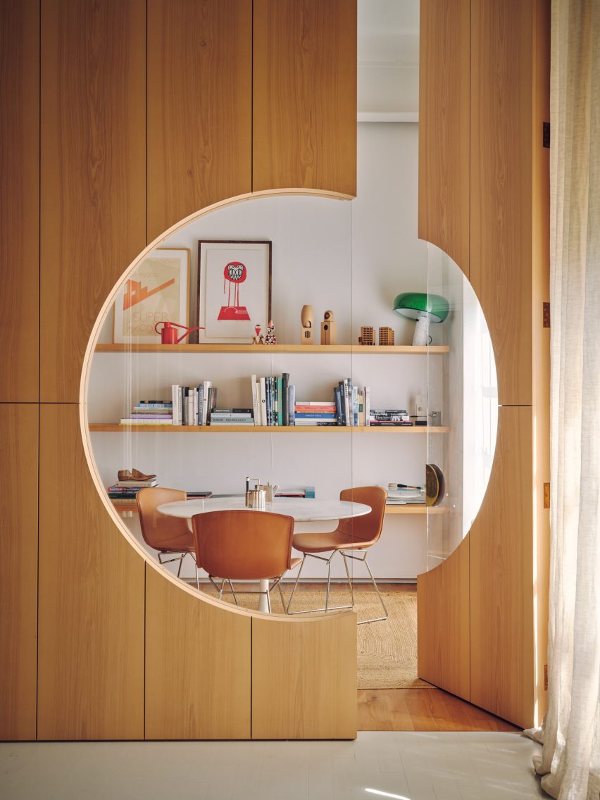 Joinery with circular cutout in Apartment 21 by Piercy & Company
