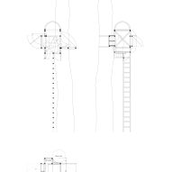 Section and plan of the Baumhaus Office treehouse in Weimar by Opposite Office