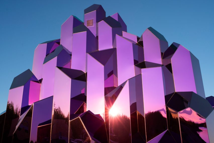 mirrored pink stainless steel