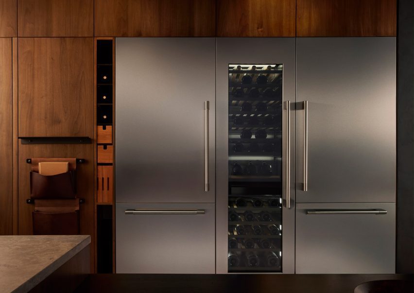 Image of refrigerators and a wine cabinet in the Fisher & Paykel Professional Style kitchen