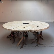 Harvest Moon table fabricated with materials from within 40 miles