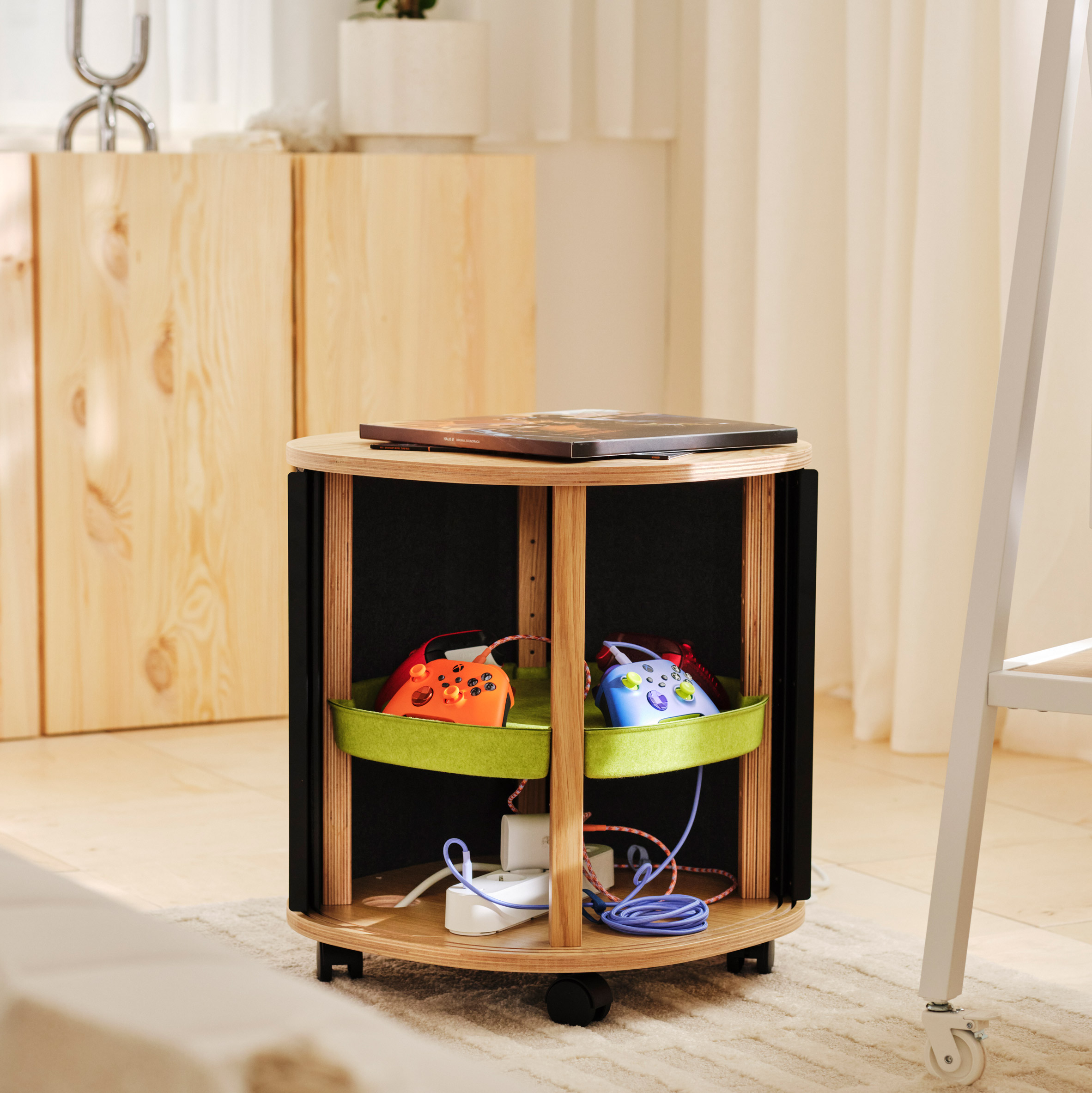 Rolling side table from YXSTABY collection by IKEA and Xbox