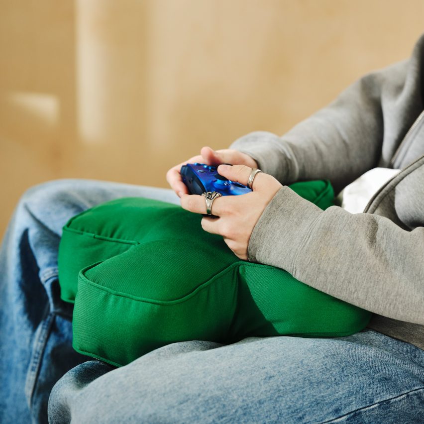 X-box d-pad shaped cushion in green