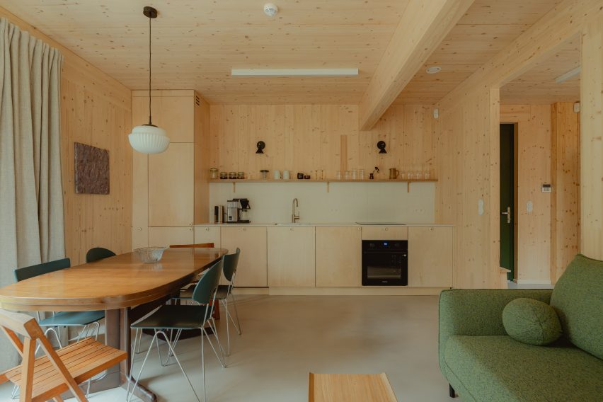 Open-plan living area at Studzienno 27 holiday home