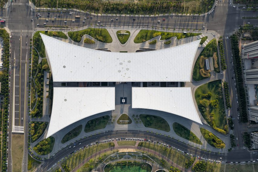 Aerial view of Xi’an Public Library by HONG Designworks