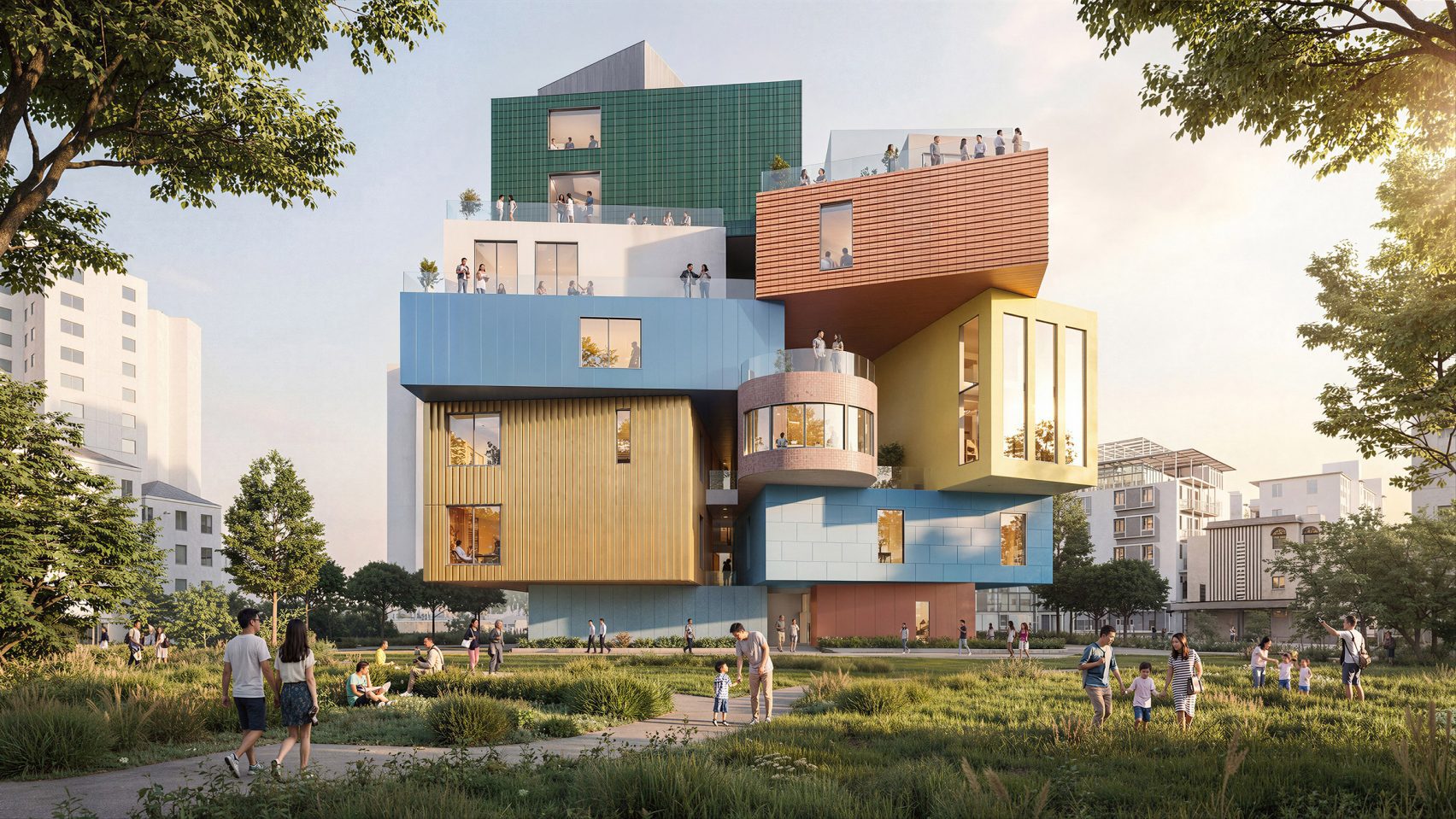 MVRDV designs colourful stacked volumes for Shenzhen complex