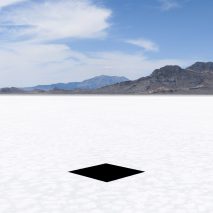Gregory Orekhov places black fabric in "endless" Utah salt flats