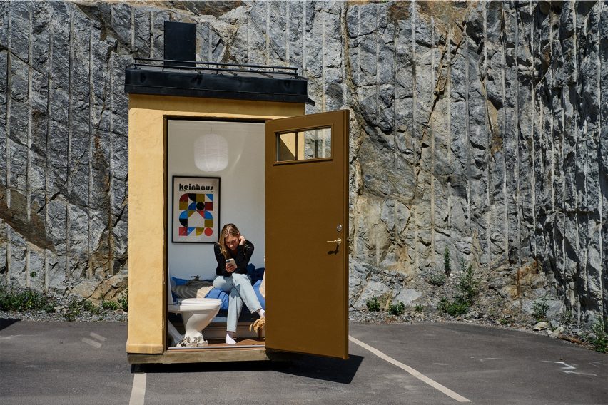 Woman inside tiny flat