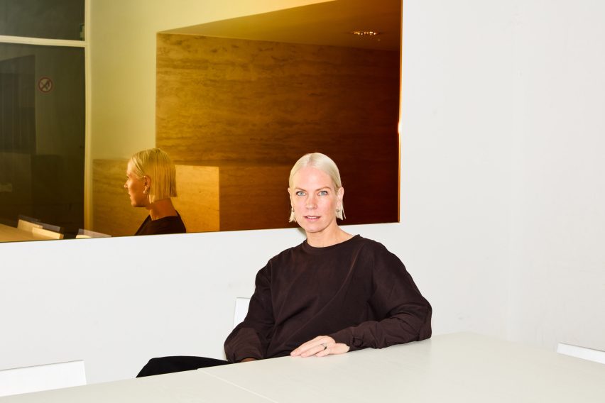 Sabine Marcelis in front of mirror