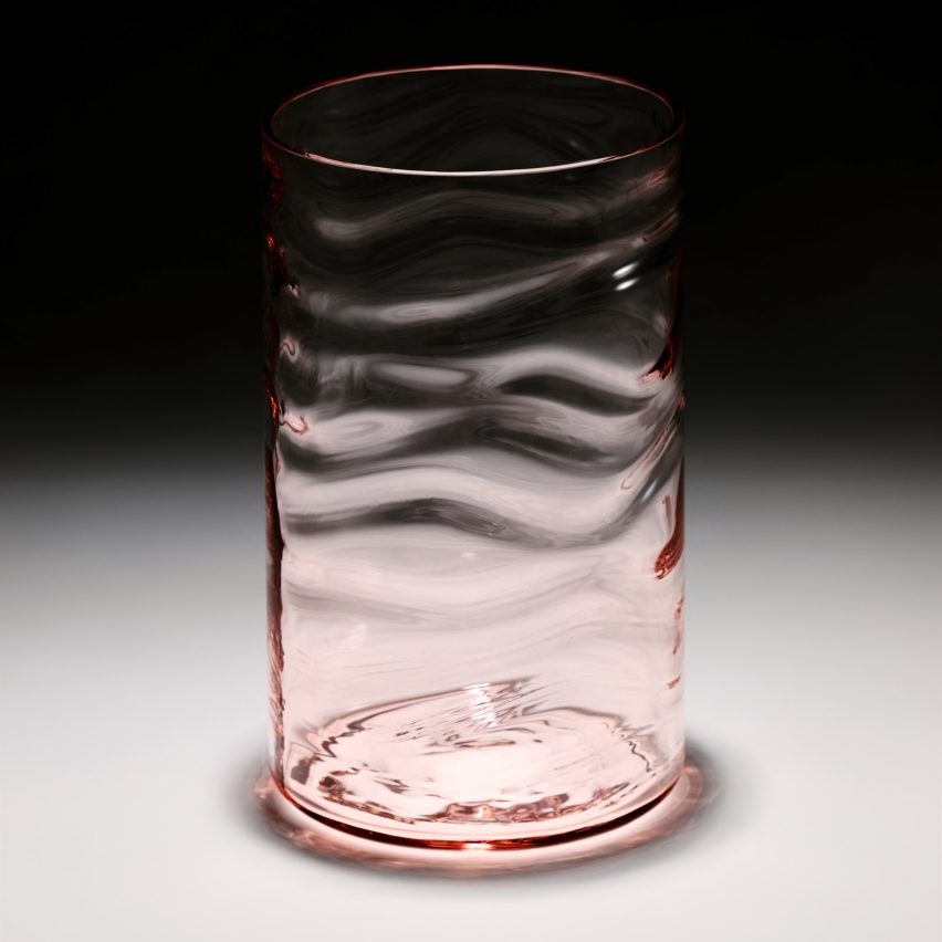 Pink rippled vase