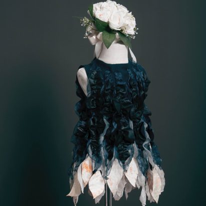 Dress made from living mycelium textiles from the Shenzhen Institute of Advanced Technology