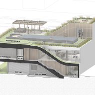 Sectional diagram of Split Mass Residence by K-Thengono Design Studio