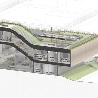 Sectional diagram of Split Mass Residence by K-Thengono Design Studio