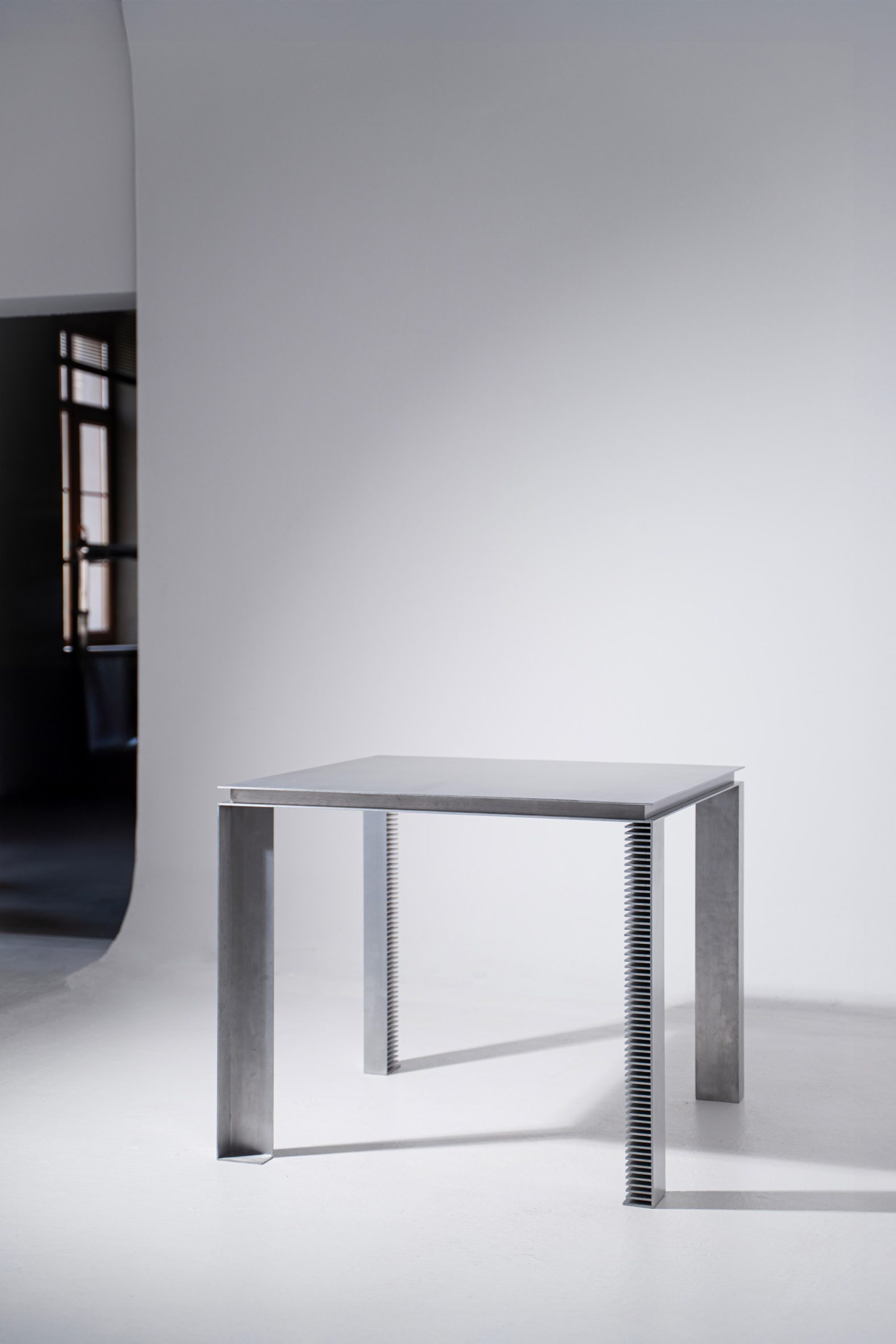 Strut table and pouf by Yağmur Köylü for Yet Design Studio