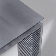 Strut table and pouf by Yağmur Köylü for Yet Design Studio