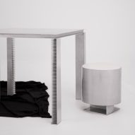Strut table and pouf by Yağmur K&ouml;yl&uuml; for Yet Design Studio