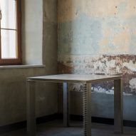 Strut table and pouf by Yağmur Köylü for Yet Design Studio