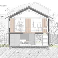 Section of House in Shichiku by Tato Architects
