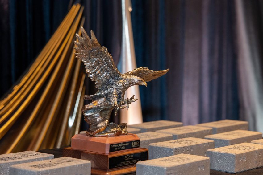 The awards's eagle trophy
