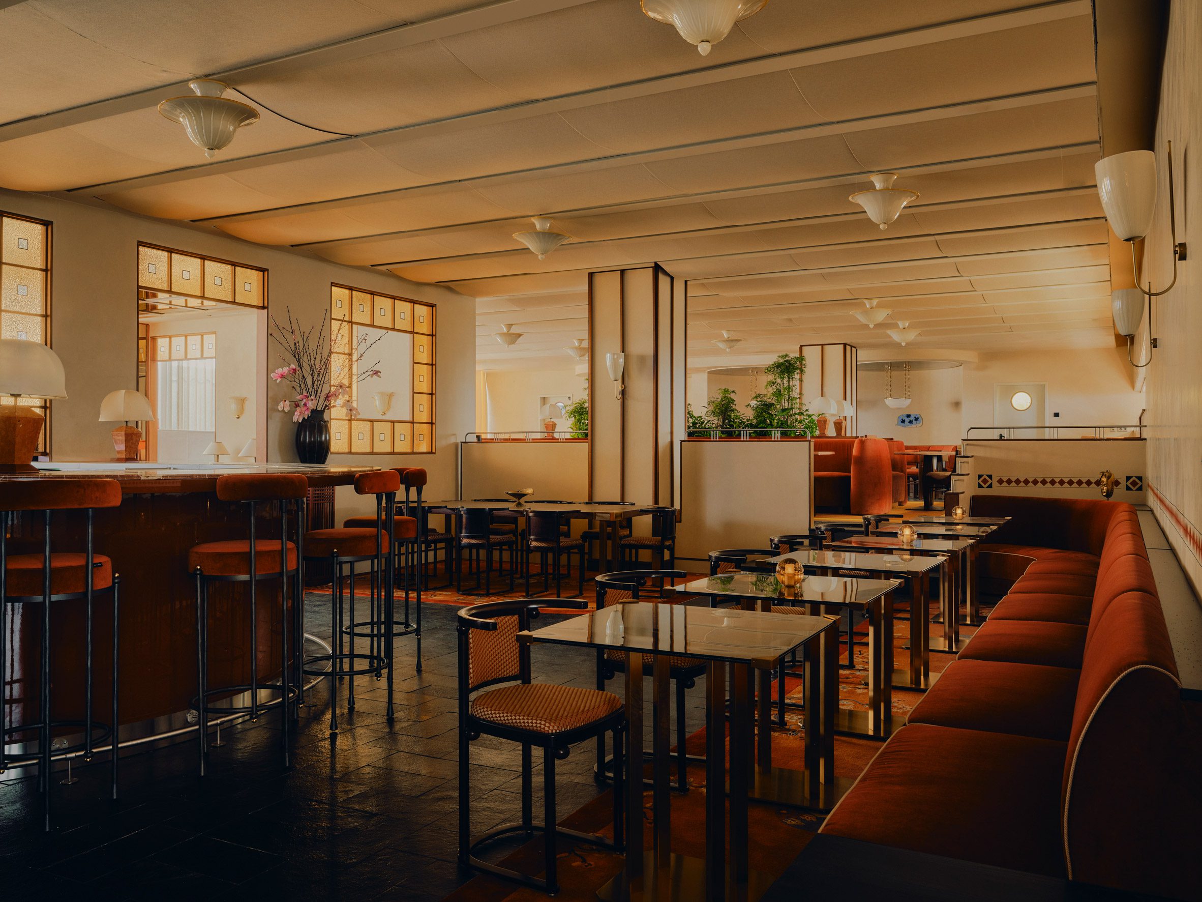 Dining area in Ibasho restaurant in The Dean Munich by Tatjana von Stein