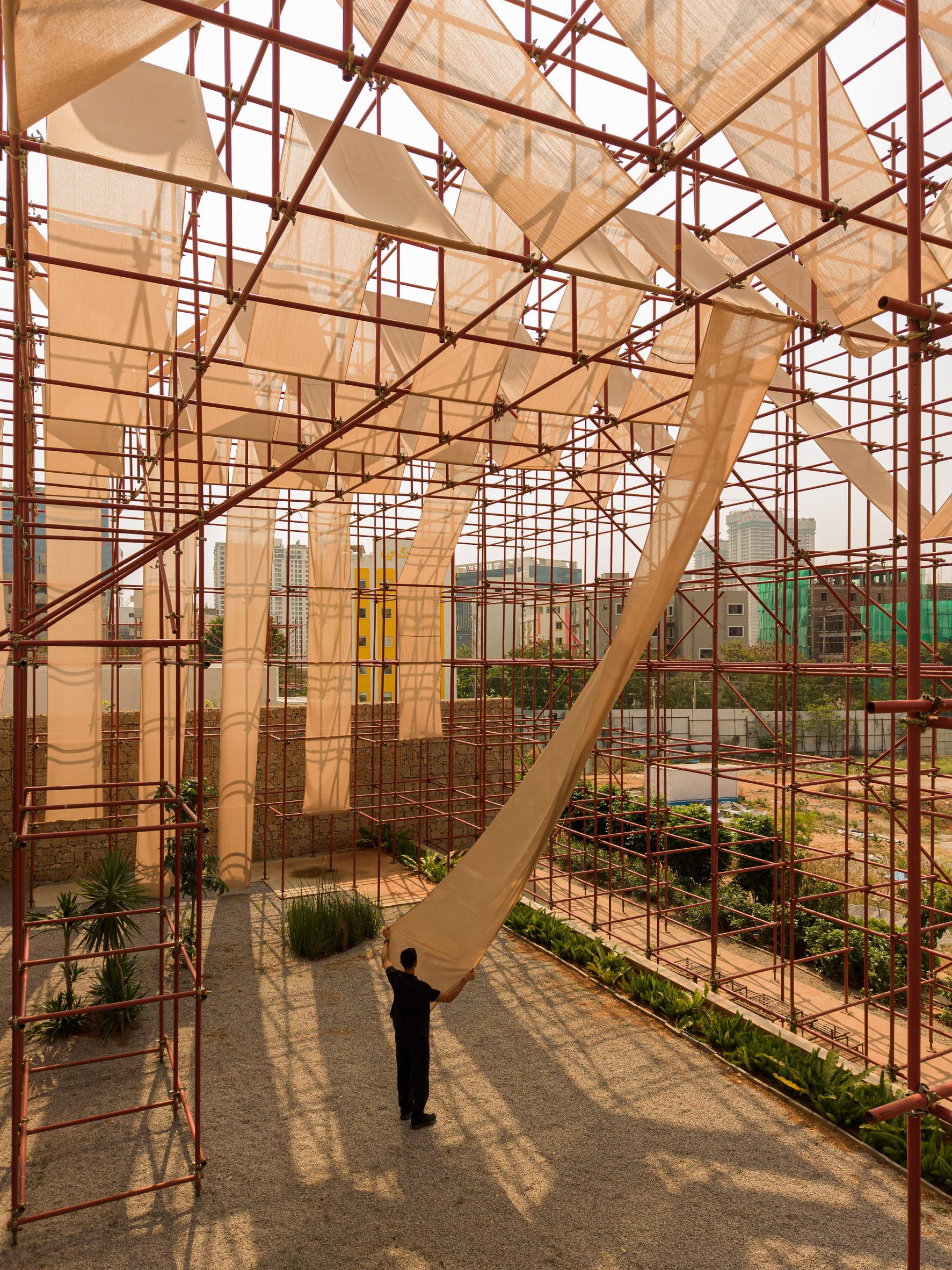 Interior view of pavilion by Kanan Modi Associates