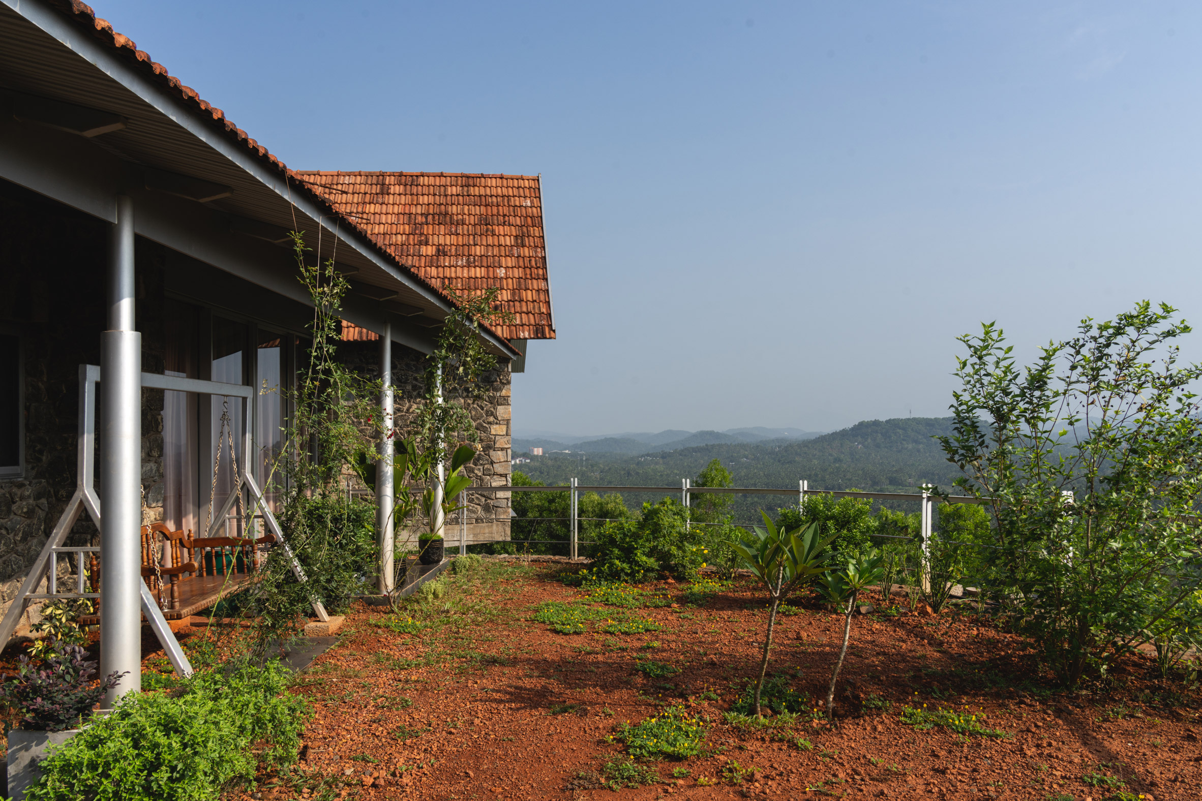 Ushas farmhouse with a garden and mountain views