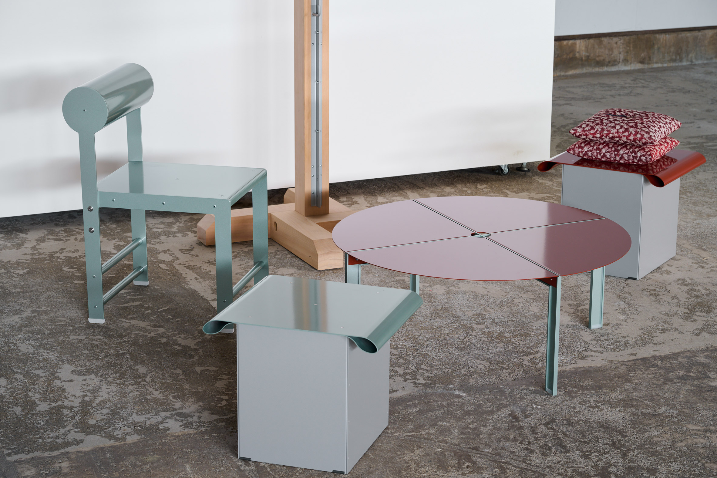 Table and metal chairs