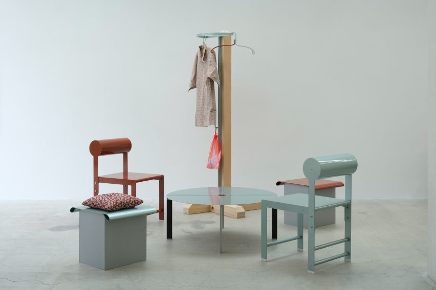 Metal furniture in paste colours