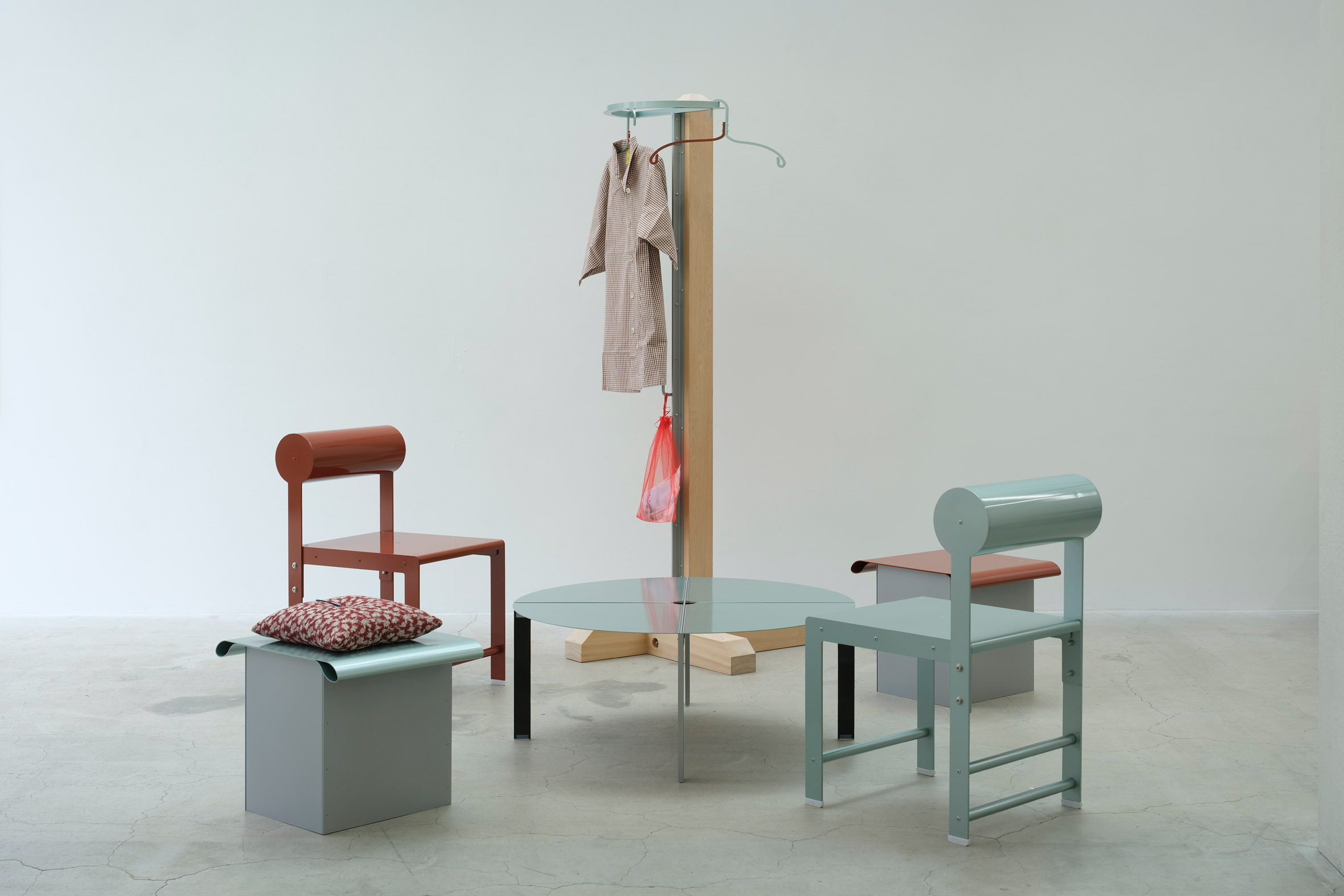 Metal furniture in paste colours
