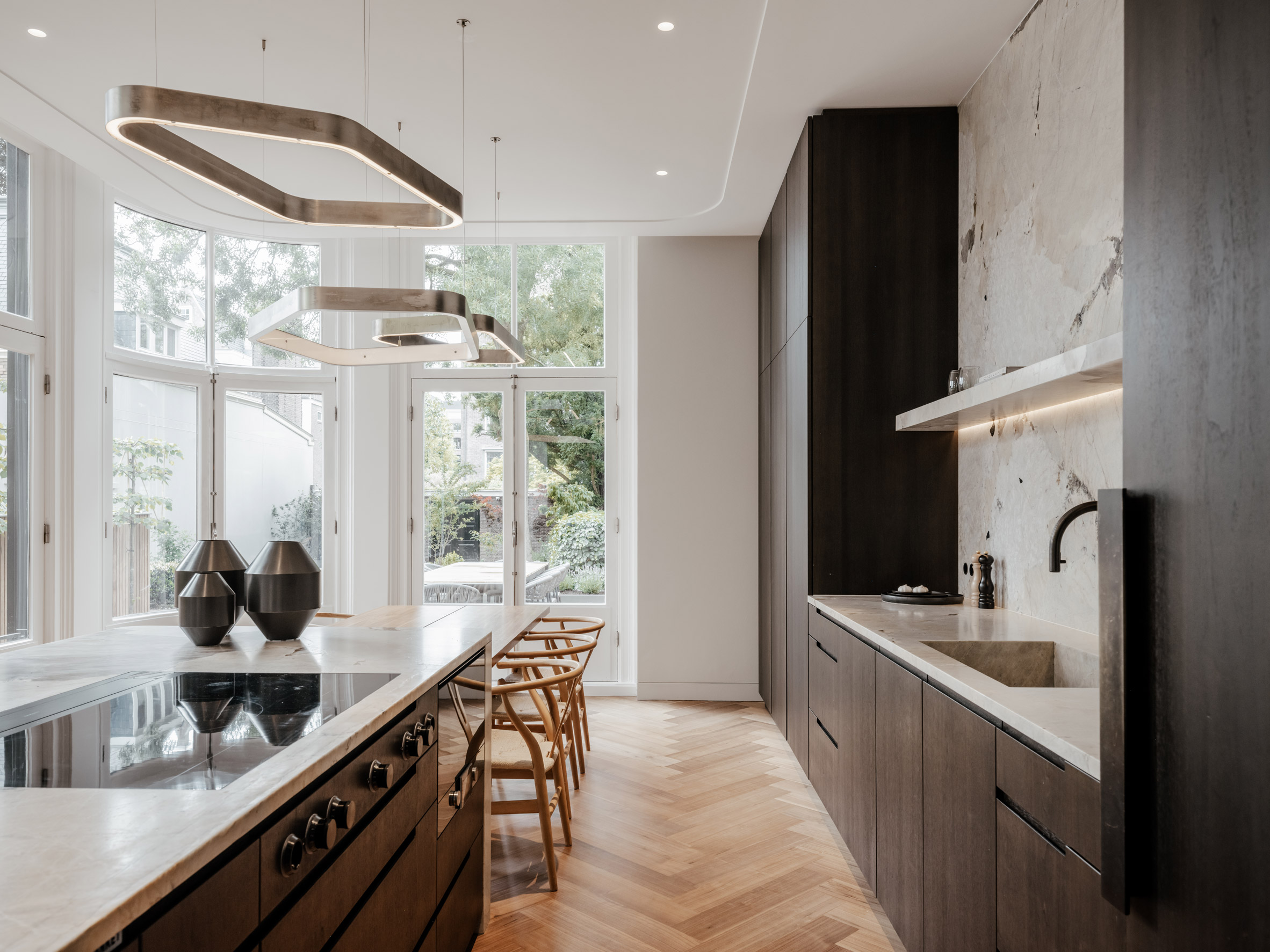 Antolini stone surfaces featuring in a renovated canal house
