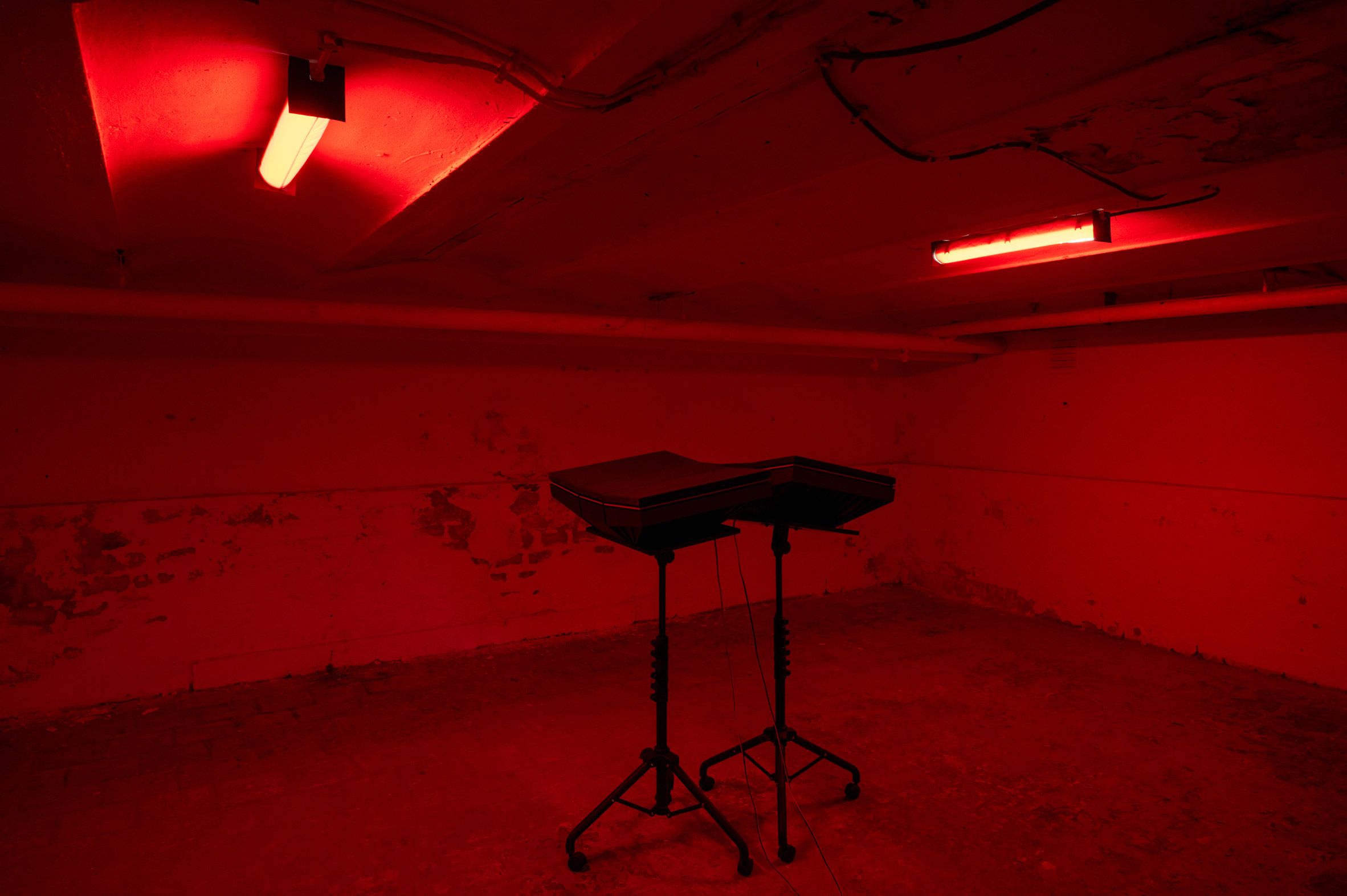 Room lit with red lighting