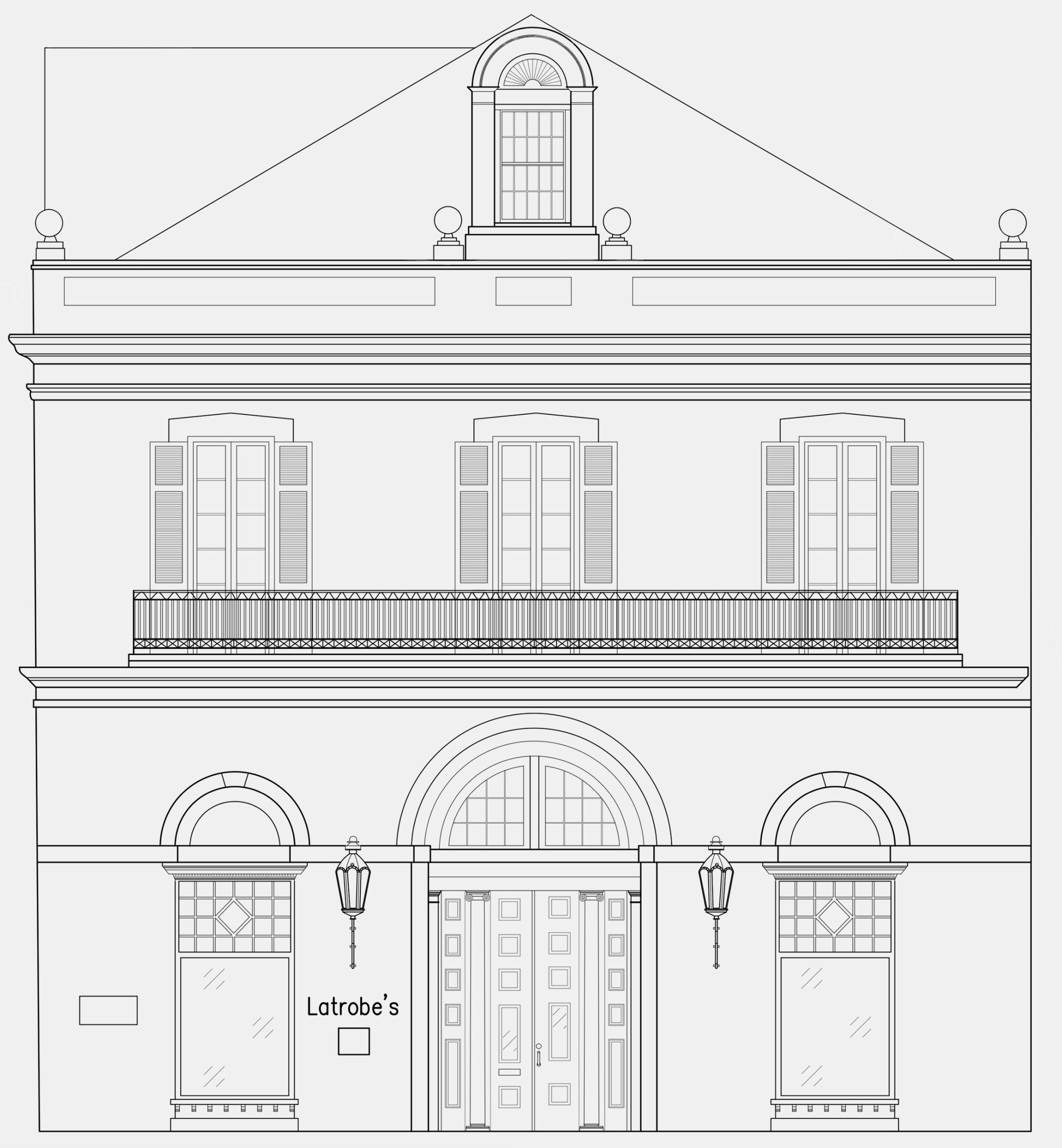 Architectural elevation of an historic building