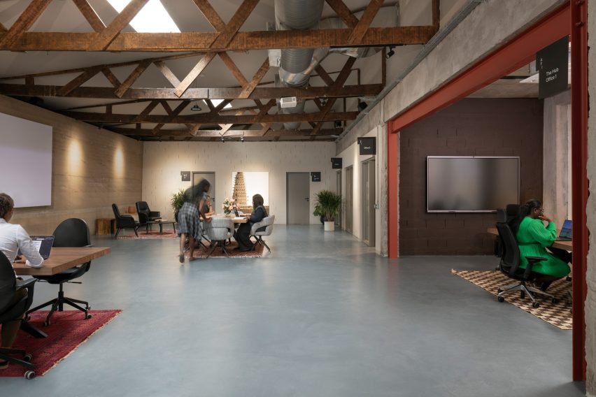 Interior of the African Futures Institute headquarters building in Accra, Ghana