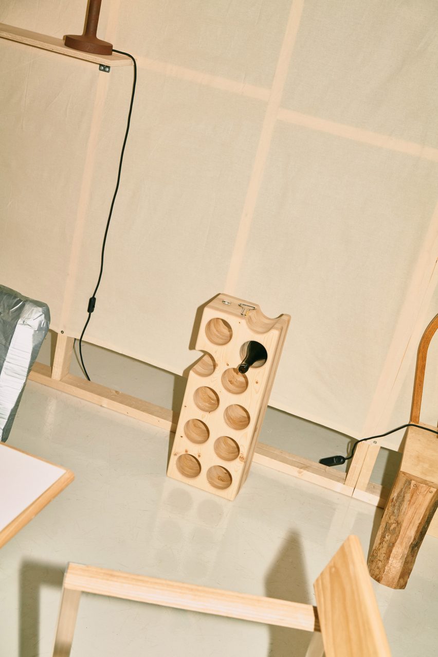 Wooden wine rack