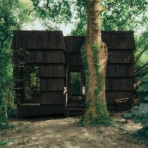 Mossy rooftop crowns Bather's Cabin in East Sussex woodland